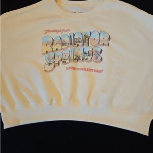 Disney's Pixar"Greetings From Radiator Springs" Women Yellow Crop Top Size Large